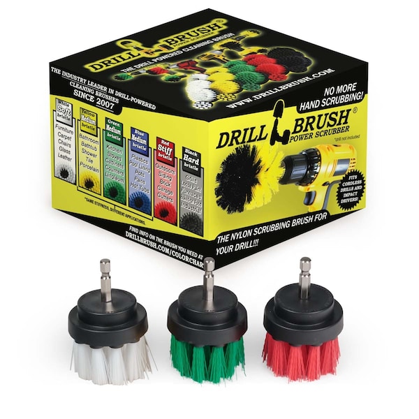 Drill Brush Power Scrubber By Useful Products 5 in W 5 in L Brush, Variety 2in-S-GRW-QC-DB - main